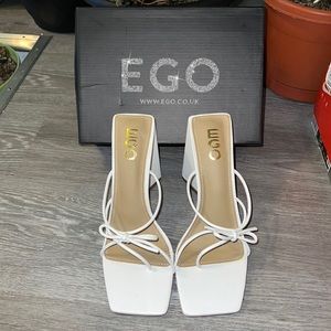 Strappy Square Toe Block Heel